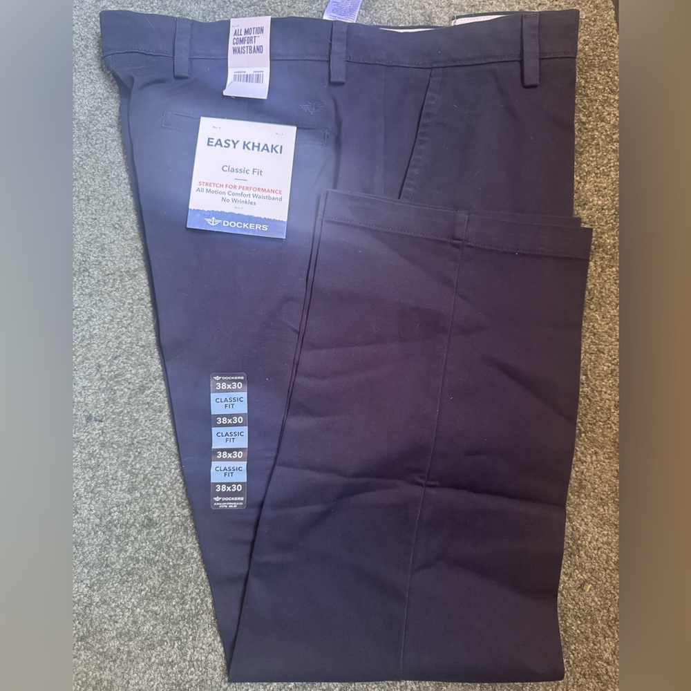 Dockers Classic Fit Khaki Pants in Dark Blue